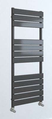 Keenware KTW-011 Hoxton Anthracite Grey Designer Flat Panel Towel Warmer Radiator: 1200x450mm