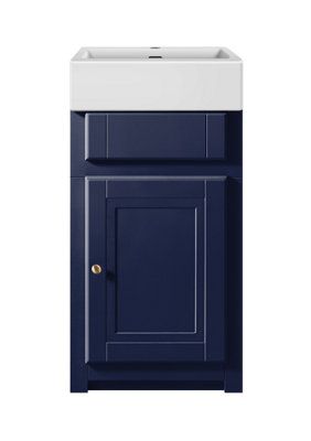 Keenware KVU-049BB Sapphire Blue Kensington Cloakroom Vanity Unit With Traditional Belfast Sink