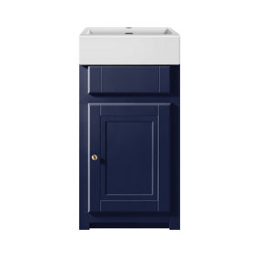 Keenware KVU-049BB Sapphire Blue Kensington Cloakroom Vanity Unit With Traditional Belfast Sink