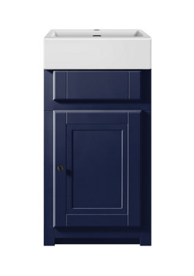 Keenware KVU-049BL Royal Sapphire Blue Kensington Cloakroom Vanity Unit With Traditional Belfast Sink