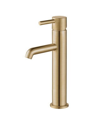 Keenware Richmond Midas Contemporary Freestanding Mixer Tap: Brushed Brass