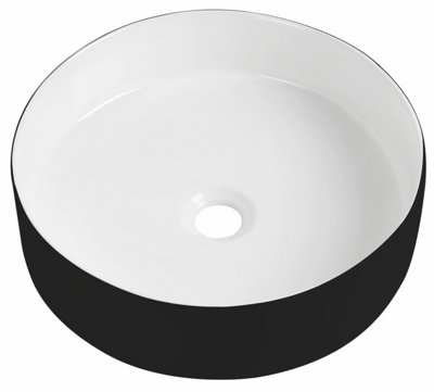 KEENWARE ROUND BLACK & WHITE VANITY COUNTERTOP BASIN