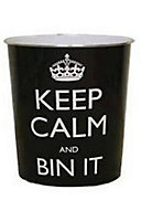 Keep Calm and Bin It Waste Paper Bin Small 9L Bathroom Bedside Portable Office Dustbin