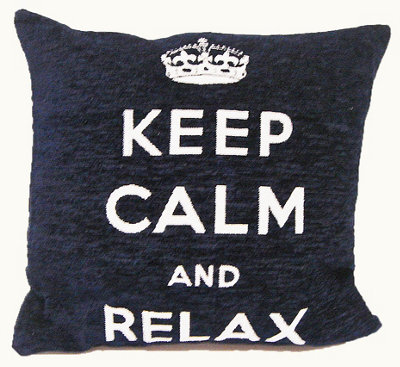 Keep Calm And Carry On Cushion Cover (45X45 cm)