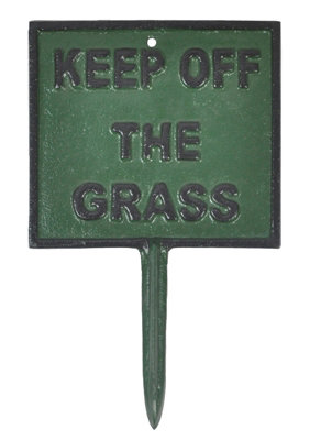 Alu-Schild „Please Keep Off The Gras“ – 35,6 X 25,4 Cm, Wetterfest – Für Garten, Rasen & Außenbereich