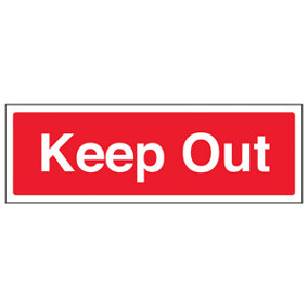 Keep Out - General Agricultural Sign - Adhesive Vinyl - 450x150mm (x3)