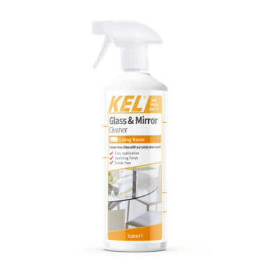 KEL - Glass and Mirror Cleaner Spray, Streak-Free Glass Cleaner,  Removes Grease & Dirt from Windows & Surfaces Quickly - 1 Litre