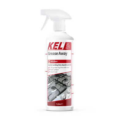 KEL - Grease Away Spray, Heavy Duty Degreaser, Strong Kitchen Degreaser, Multi-Purpose - Removes Fat & Oil Easily - 1 Litre