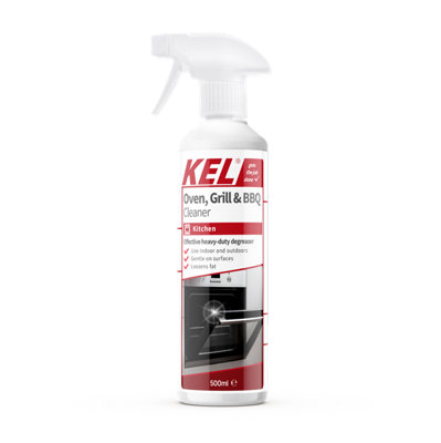 KEL - Oven, Grill, & BBQ Cleaner Spray, Removes Baked On Food & Burnt-on Grease Fast, For Kitchen & Outdoors - 500ml