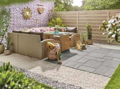 Kelkay Abbey Paving Random Patio Kit 10.22 m² Graphite