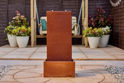 Kelkay Amber Falls Mains Plugin Powered Water Feature with Protective Cover