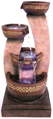 Kelkay Azure Columns with Lights Mains Plugin Powered Water Feature ...
