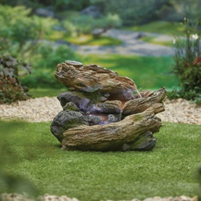 Kelkay Bubbling Brook with Lights Mains Plugin Powered Water Feature with Protective Cover