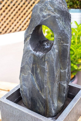 Kelkay Cambrian Monolith with Lights Solar Water Feature with Protective Cover