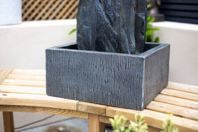 Kelkay Cambrian Monolith with Lights Solar Water Feature with Protective Cover