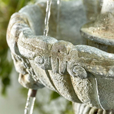 Kelkay Impressions Lioness Tiered Garden Water Feature Fountain Stone Effect