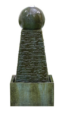 Kelkay Obelisk Falls with Lights Mains Plugin Powered Water Feature with Protective Cover