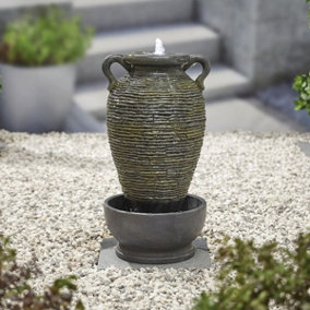 Kelkay Rippling Vase with Lights Mains Plugin Powered Water Feature with Protective Cover
