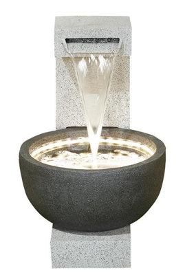 Kelkay Solitary Pour with Lights Mains Plugin Powered Water Feature