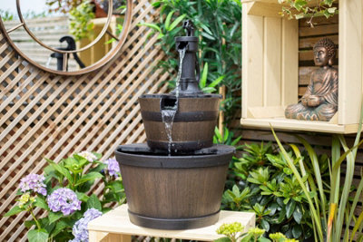 Kelkay Whiskey Bowls Solar Water Feature with Protective Cover