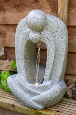 Kelkay Zen Pour with Lights Solar Water Feature with Protective Cover