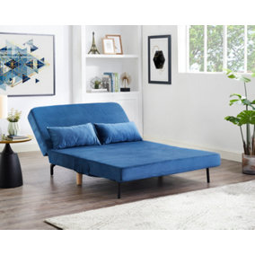 Keller Blue Velvet double Futon Sofa Bed