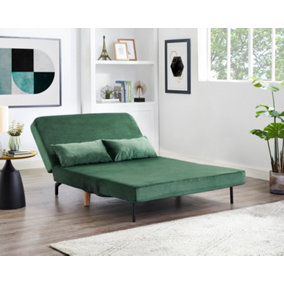 Keller Green Velvet double Futon Sofa Bed
