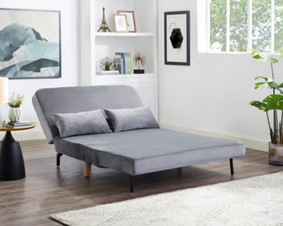Keller Grey Velvet Double Futon Sofa Bed