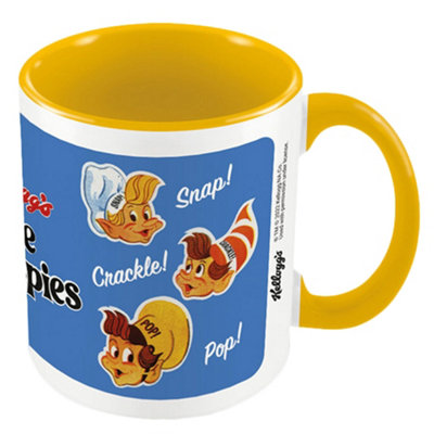 Kelloggs Rice Krispies Elves Inner Two Tone Mug Yellow/Blue (12cm x 10.5cm x 8.7cm)