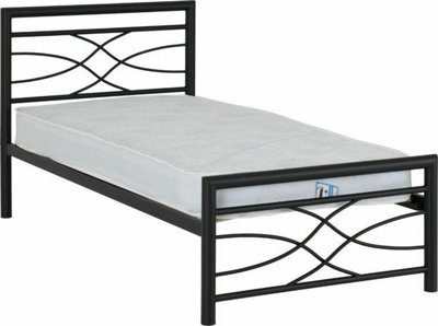 Kelly 3FT Single Black Metal Bed Frame