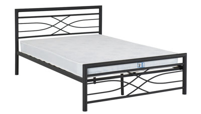 Kelly 4'6 Double Black Metal Bed Frame