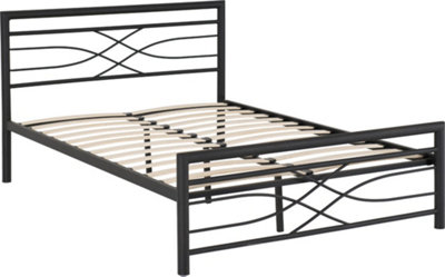 Kelly 4'6 Double Black Metal Bed Frame
