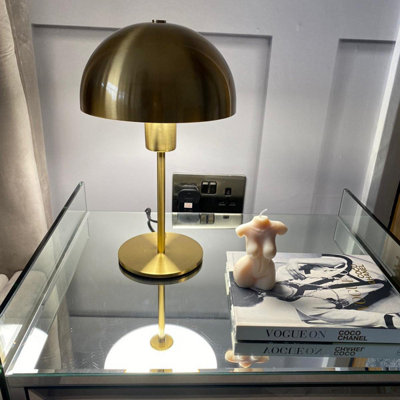 KELLY - CGC Brushed Gold Mushroom Table Lamp