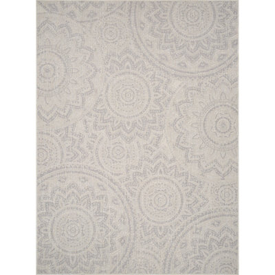 KELLY In- & Outdoor Cottage Light Grey/Cream Area Rug 120 x 170 cm