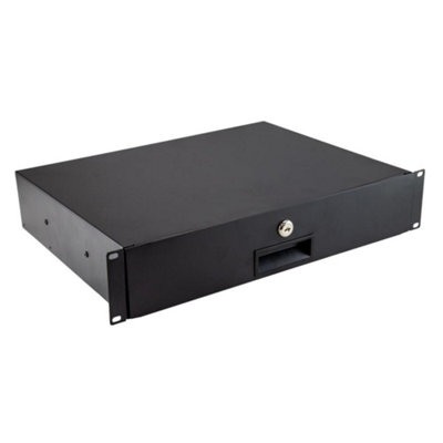 kenable 19 Inch 2U Lockable Rack Mount Drawer with Rear Support Rails ...