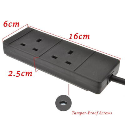 kenable 2 Gang Way UK 13A Trailing Socket Mains Power Extension Lead ...