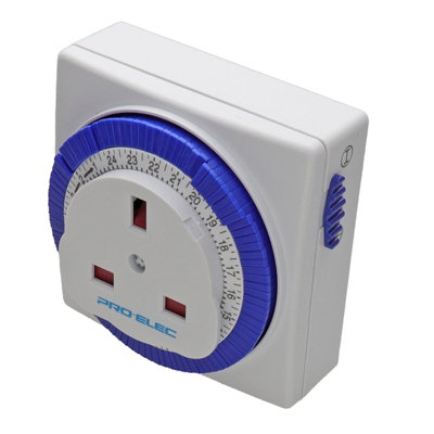 kenable 24 Hour Plug-In Wall Mechanical Timer Mains Powered for UK Plug ...
