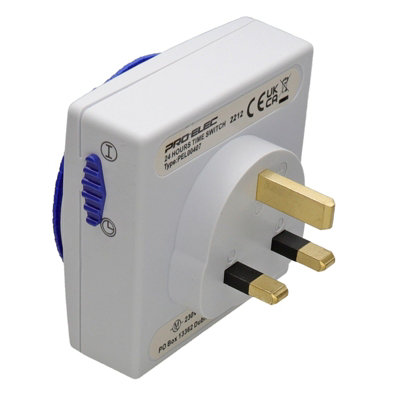 kenable 24 Hour Plug-In Wall Mechanical Timer Mains Powered for UK Plug ...