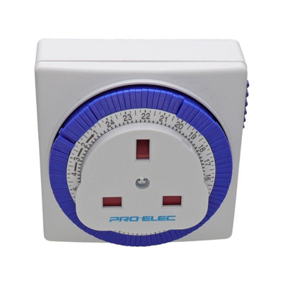 kenable 24 Hour Plug-In Wall Mechanical Timer Mains Powered for UK Plug ...