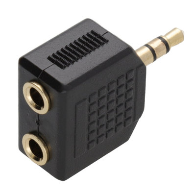 kenable 3.5mm Stereo Jack Splitter Adapter Jack Plug to Twin Sockets Gold