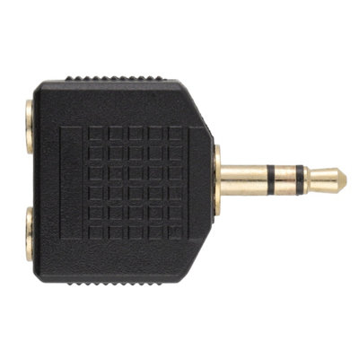 kenable 3.5mm Stereo Jack Splitter Adapter Jack Plug to Twin Sockets Gold