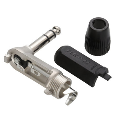 kenable 6.35mm Right Angle Solder Terminal Stereo Jack for Audio Cables ...