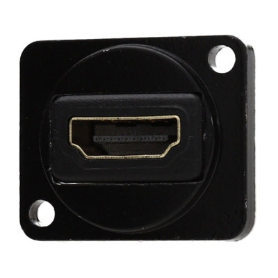 kenable Brushed Aluminium Black 4K HDMI 2.0 Wall Faceplate D-Series ...