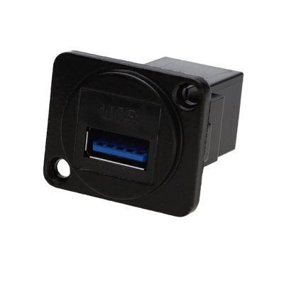 kenable Brushed Aluminium Black USB 3.0 Wall Faceplate D-Series Chassis ...