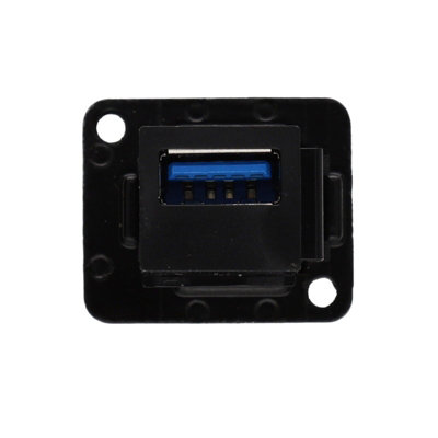 kenable Brushed Aluminium Black USB 3.0 Wall Faceplate D-Series Chassis ...