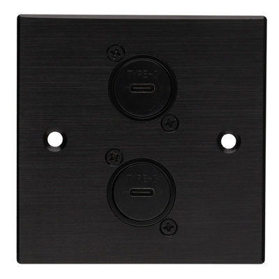 kenable Brushed Dark Aluminium D-Series 2x USB C Socket Feedthrough ...