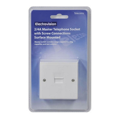 kenable BT Plug 2 4A Master Telephone Socket Face Plate & Screw Connections