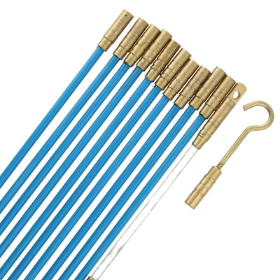 kenable Cable Fishing Rod 12 Piece Kit 10 x 330mm Fibreglass Reinforced ...