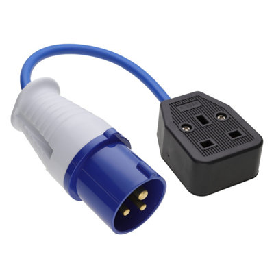 kenable Caravan Site Power Plug 240V CEE 16A to 13A UK Mains Socket ...