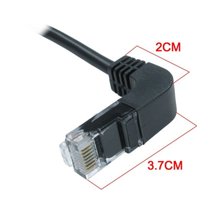 kenable Cat5e Copper RJ45 Straight to Right Angle Plug DOWN Ethernet ...